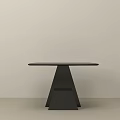 Modern Minimalist Black Side Table With Round Top And Geometric Base 3d model