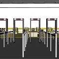 Modern security gate Subway entrance security gate 3d model