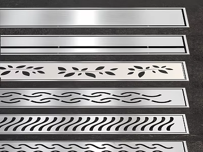 Stainless Steel Washing Drain Covers Featuring Leaf Wave And Geometric Patterns 3d model