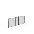 Modern Garden Landscape With Folding Metal Mesh Fences And Black Frames