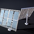 Solar Panel Equipment With Adjustable Mounts And Different Panel Sizes 3d model