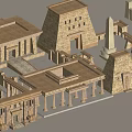 Detailed Ancient Egyptian Architectural Complex With Temples Pyramids And Obelisks