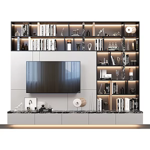 Modern TV Cabinet Combination Modern Cabinet TV Cabinet Home Furniture TV Ornaments Home Decorations Book Decorative Painting 3d model