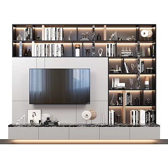 Modern TV Cabinet Combination Modern Cabinet TV Cabinet Home Furniture TV Ornaments Home Decorations Book Decorative Painting 3d model