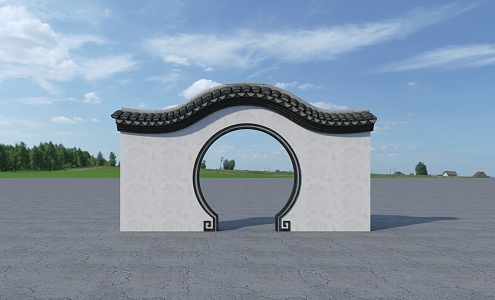 Chinese Moon Gate Wall Arch 3d model