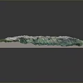 3D Landscape Model Showcasing Mountain Terrain With Green Vegetation And White Snowy Peak