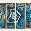 Agate Inspired Abstract Wall Art With Vibrant Blue Green Brown Patterns