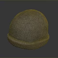 Gray Knitted Dome Beanie With Textured Pattern And Ribbed Edge For Daily Use 3d model