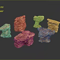 Wooden Stone Stacked Decorative Blocks with Natural Texture for Interior Design