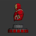 Detailed Iron Man Red And Gold Bust With Blue Glowing Ring Base And Gear Design