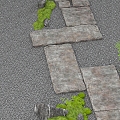 Chinese Style Green Slab Landscape Ting Step Garden Paving Stone Steps Cobblestone Stone 3d model