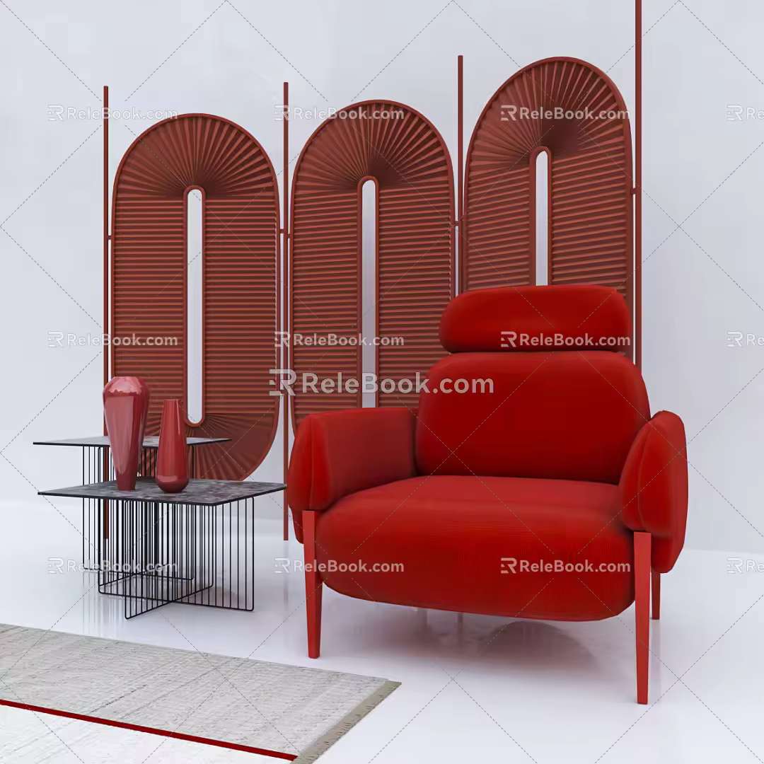 Modern Single Sofa Screen Sofa 3d model