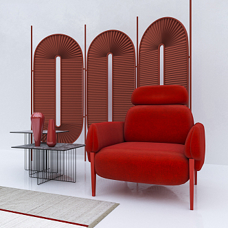 Modern Single Sofa Screen Sofa 3d model