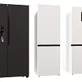 Dark Brown And White Modern Refrigerators With Side By Side Door And Water Dispenser Design