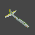 Green Fighter Jet 3D Model with Transparent Cockpit and Detailed Interior Structure on Dark Background