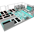 Indoor Play Equipment Trampoline Park With Multiple Areas Safety Enclosures And Colorful Design