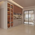 Cream Style Sideboard Wine Cabinet 3d model