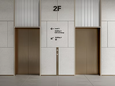 modern elevator hall 3d model