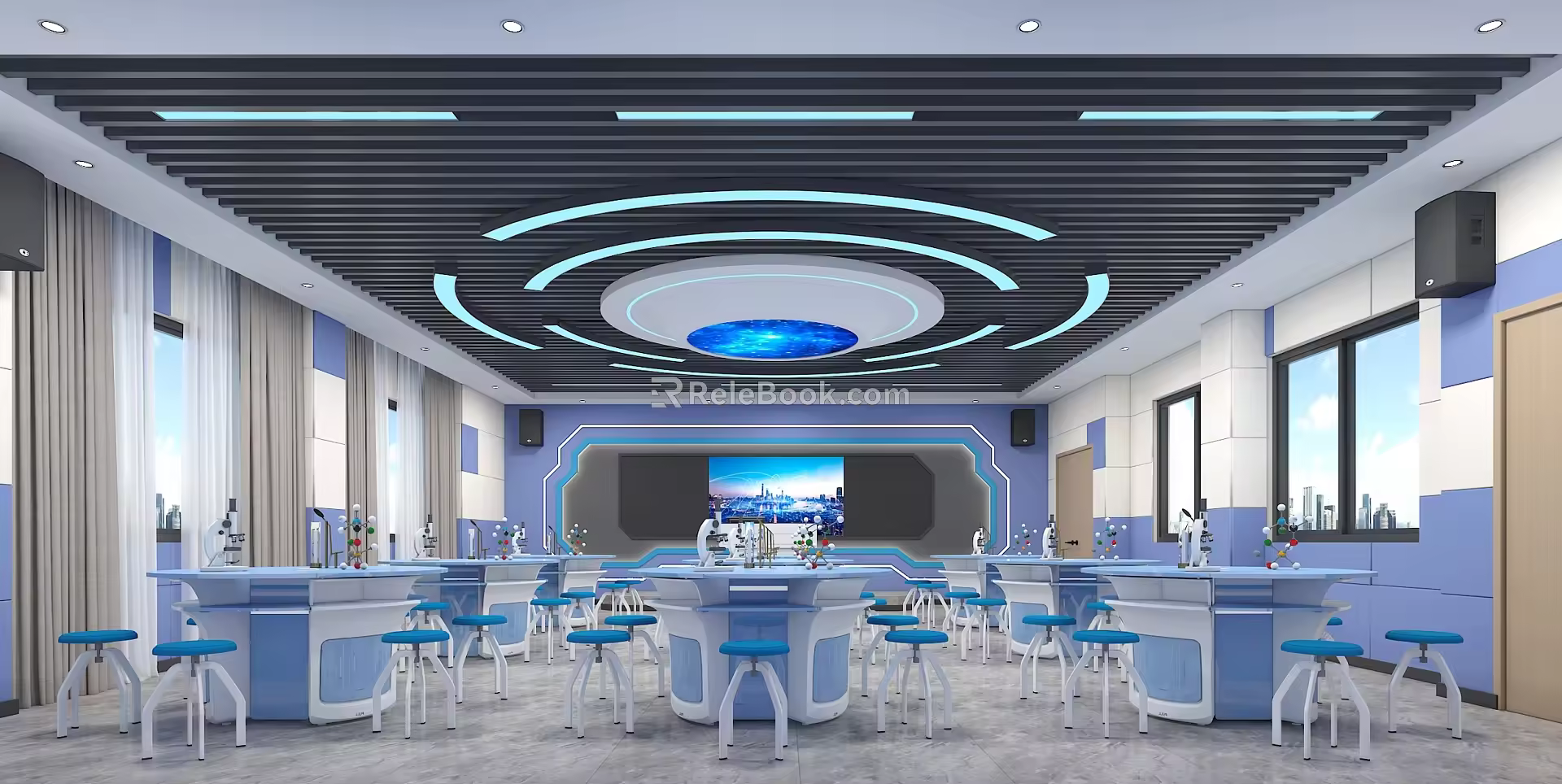 school classroom laboratory 3d model
