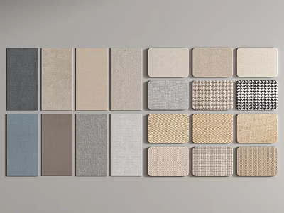 Assorted Colored Square Material Samples Displaying Diverse Textures For Decorative Use 3d model