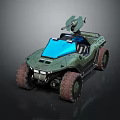 Rhino Inspired Green Military Off road Vehicle With Antenna And Big Tires