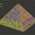 Pyramid Hexagon Pyramid Cultural Relics Building Ancient Architectural Items 3d model