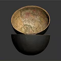 Vintage Map Decorative Bowls In Open And Closed Positions With Detailed Patterns
