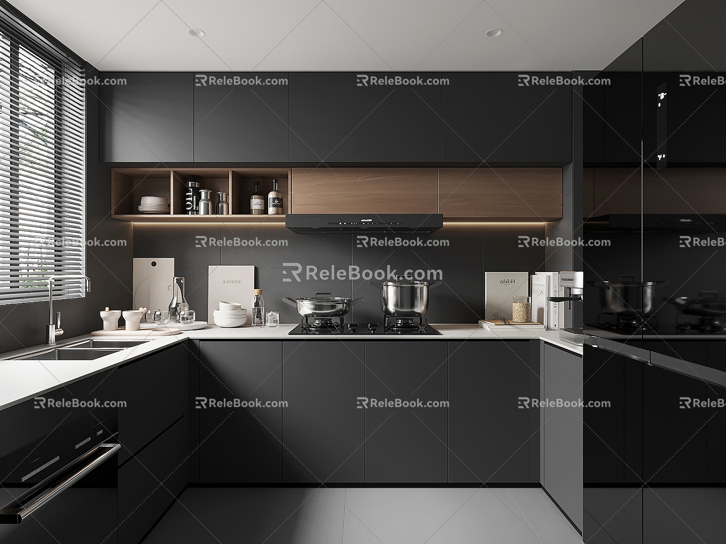 Modern home kitchen 3d model