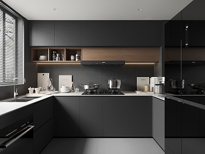 Modern home kitchen 3d model