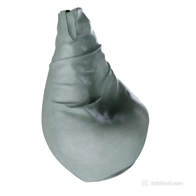 Light Green Bean Bag Chair With Soft Fabric For Cozy Lounge Seating 3d model 