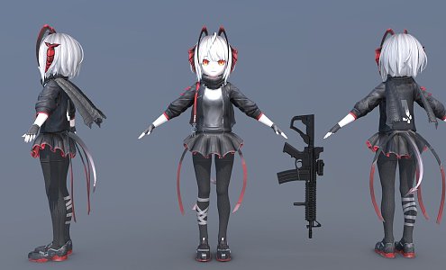 Virtual character woman 3d model