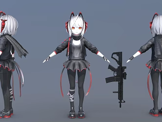 Virtual character woman 3d model