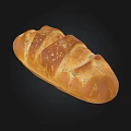 Freshly Baked Golden Bread Loaf With Crusty Surface On Black Background
