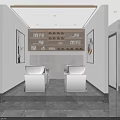 Modern Beauty Hair Salon Interior With Mirrors Salon Chairs Wooden Cabinets Sofa And Gray Floor