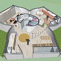 Unique White Detached Villa With Dome Roof Arch Door And Green Lawn