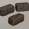 Natural Rough Stone Wood Blocks With Three Solid Pieces And Textured Surface