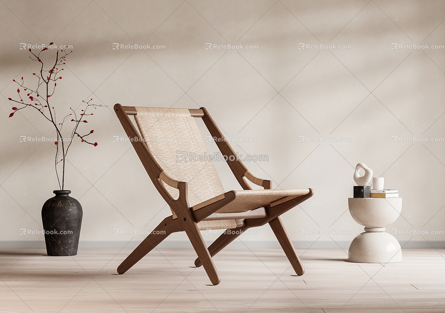 Quiet Rattan Leisure Chair Rattan Chair Outdoor Chair Recliner 3d model