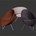 Modern Accent Chairs With Curved Design Red White Black Upholstery And Metal Legs