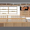 Nordic Bakery Dessert Bakery Container Store Container Cashier Bread Rack Cabinet Combination Log Bread Cabinet 3d model