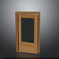 Minimalist Wooden Door Furniture With Glass Panel And Simple Frame Design