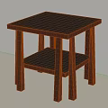 Black Modern Side Table with Square Top Lower Shelf and Simple Design