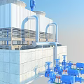 Industrial Fire Equipment with Cooling Towers Piping Systems and Valves for Safety Protection