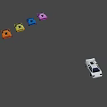 White Classic Sports Car With Colorful Sports Cars In Background