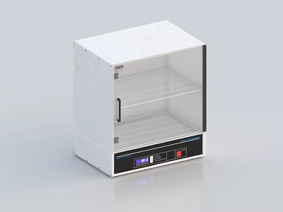 White Medical Laboratory Cabinet With Glass Door Internal Shelves And Digital Control Panel 3d model