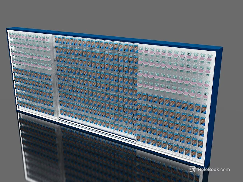Modern Display Rack With Multiple Compartments For Retail Small Item Showcase 3d model