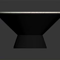 Modern Round Dining Table With White Marble Tabletop And Black Base