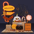 Halloween Meichen Pumpkin Candy Road Card 3d model