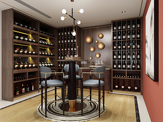 Light Luxury Wine Cellar Wine Cellar Wine Cabinet Wine Tasting Area 3d model