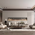 Quiet Ancient Style Home Living Room Sofa Coffee Table Combination Multi-Person Sofa Coffee Table 3d model