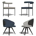 Modern Upholstered Dining Chairs With Ribbed Back Black Legs And Multiple Colors